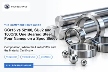 Polished bearing steel bars, turned bearing rings and steel balls, with the article title